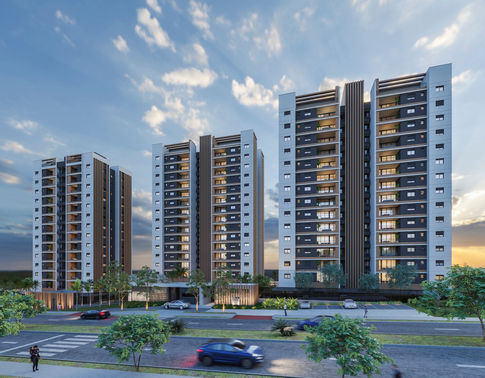 Render das torres do WYN Residence